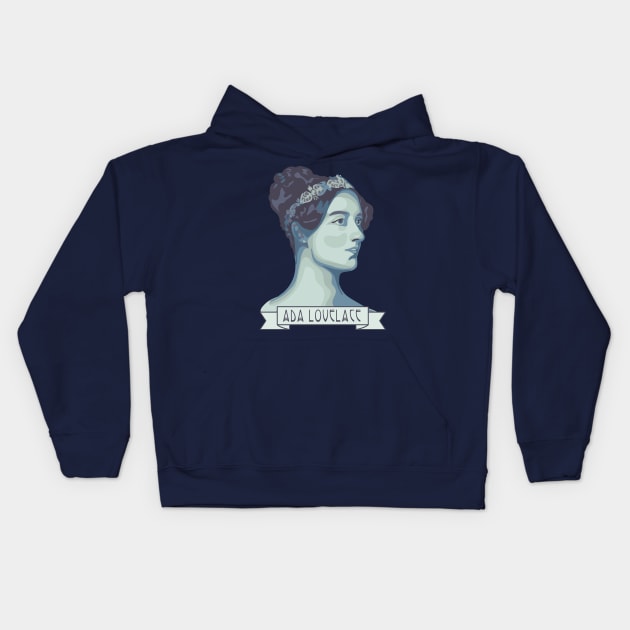 Ada Lovelace Portrait Kids Hoodie by Slightly Unhinged